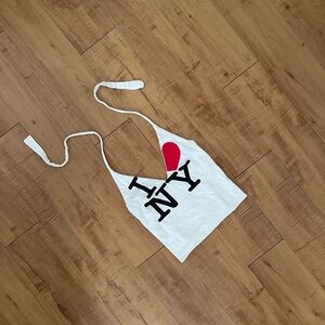 Vintage Custom One of a Kind White 'I Love NY' Halter Top